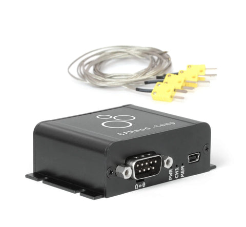 CANmod.temp: 4 x Thermocouple-to-CAN Temperature Sensor (excl.probes)